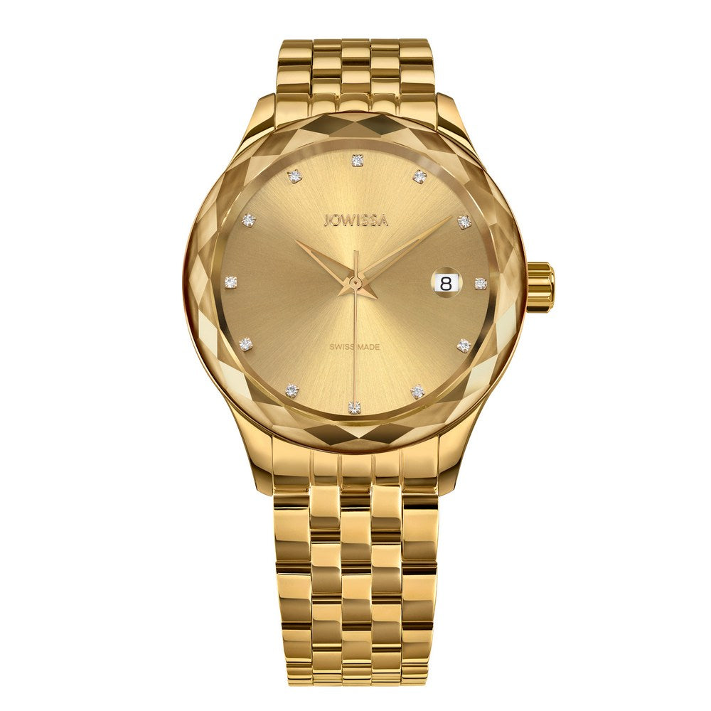 TIRO, Brilliant-Cut, Gold Plated Swiss Quartz Watch, 18MM Band - Gold Dial | MSRP $329.90