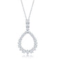 Sterling Silver Open CZ Pear-Shaped Pendant