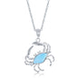 Sterling Silver Larimar Crab Pendant