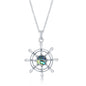 Sterling Silver Ship Wheel Pendant - Abalone