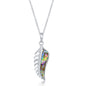 Sterling Silver Abalone Leaf Pendant