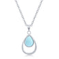 Sterling Silver Larimar Double Pearshaped Pendant