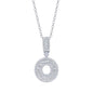 Sterling Silver 'O' Baguette CZ Initial Pendant w/Chain