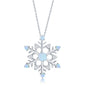 Sterling Silver White Opal & CZ Snowflake Pendant