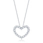 Sterling Silver CZ Heart Pendant