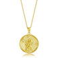 Sterling Silver 'VIRGO' CZ Circle Zodiac Pendant w/Chain - Gold Plated