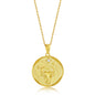 Sterling Silver 'TAURUS' CZ Zodiac Circle Pendant w/Chain - Gold Plated