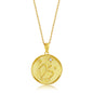 Sterling Silver 'SAGITTARIUS' CZ Zodiac Circle Pendant w/Chain - Gold Plated