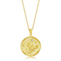 Sterling Silver 'SCORPIO' CZ Zodiac Circle Pendant w/Chain - Gold Plated