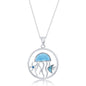 Sterling Silver Larimar Jellyfish, Fish & Blue CZ Starfish Pendant