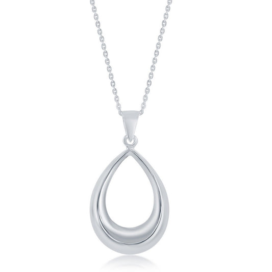 Sterling Silver Teardrop Charm Necklace