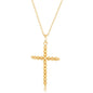 Sterling Silver Beaded Cross Necklace - Gold Plated