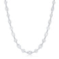 Sterling Silver Marquise and Circle Diamond Cut Designed Necklace