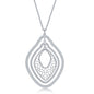 Sterling Silver Triple Open Marquise Necklace