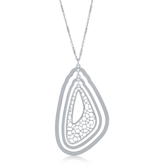 Sterling Silver Triple Open Triangular Necklace