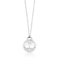 Sterling Silver  Shiny Disc w/Cut-Out Handprints Necklace