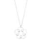 Sterling Silver Open Diamond Cut Flower Necklace