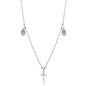 Sterling Silver Small Cross with Medals Necklace