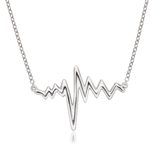 Sterling Silver Heartbeat Necklace