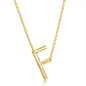 Sterling Silver Sideways 'F' Initial Necklace - Gold Plated