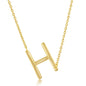 Sterling Silver Sideways 'H' Initial Necklace - Gold Plated