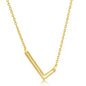 Sterling Silver Sideways 'L' Initial Necklace - Gold Plated