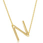 Sterling Silver Sideways 'N' Initial Necklace - Gold Plated