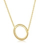 Sterling Silver Sideways 'O' Initial Necklace - Gold Plated