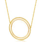 Sterling Silver (35MM) Large Sideways 'O' Initial Necklace - Gold Plated