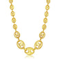 Sterling Silver Graduated Puffed Marina Necklace - Gold Plated