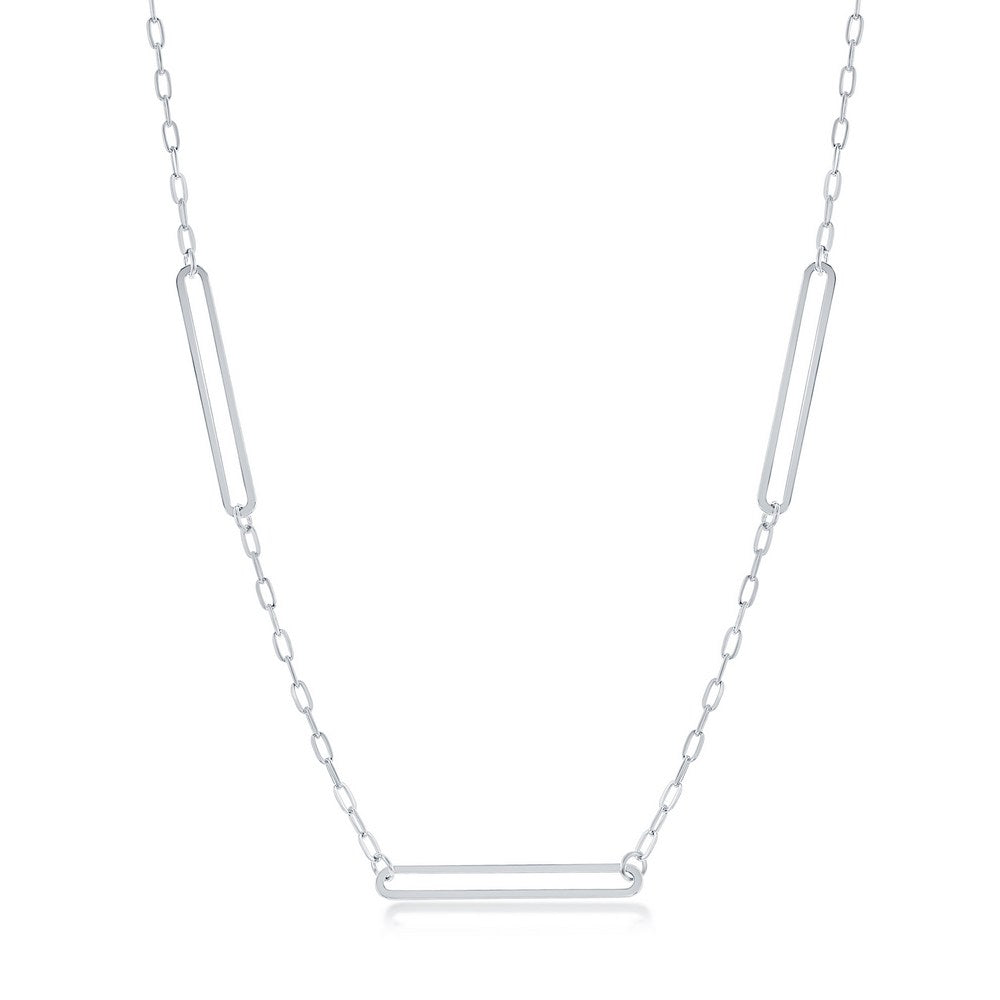 Sterling Silver Paperclip Necklace