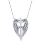 Sterling Silver Angel Wings Cross Necklace