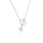 Sterling Silver Ladybug Charm Paperclip Toggle Necklace