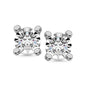 Sterling Silver Lab Grown Diamond 1/20 Ct.Tw. Illusion Stud Earrings