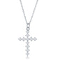 Sterling Silver CZ Cross Necklace