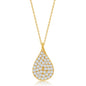 Sterling Silver Micro Pave CZ Pear-Shaped Necklace - Gold Plated