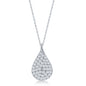 Sterling Silver Micro Pave CZ Pear-Shaped Necklace