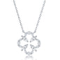 Sterling Silver Flower Design CZ Necklace