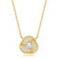 Sterling Silver Love Knot CZ Necklace - Gold Plated