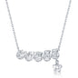 Sterling Silver 'SWEET' CZ Flower Charm Necklace