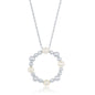 Sterling Silver Freshwater Pearl and Beaded Circle Necklace