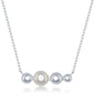 Sterling Silver FWP & Beaded Bar Necklace