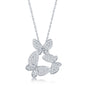 Sterling Silver Micro Pave Multi-Butterfly Necklace