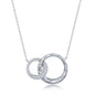 Sterling Silver Micro Pave CZ Interlocking Circles Necklace