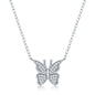 Sterling Silver Micro Pave CZ Butterfly Necklace