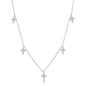 Sterling Silver Dangling CZ Cross Necklace