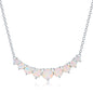 Sterling Silver Graduating White Opal Necklace