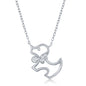 Sterling Silver Standing Dog CZ Necklace