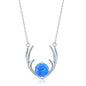 Sterling Silver Blue Opal Antlers Necklace