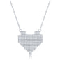 Sterling Silver CZ Pixel Heart Necklace